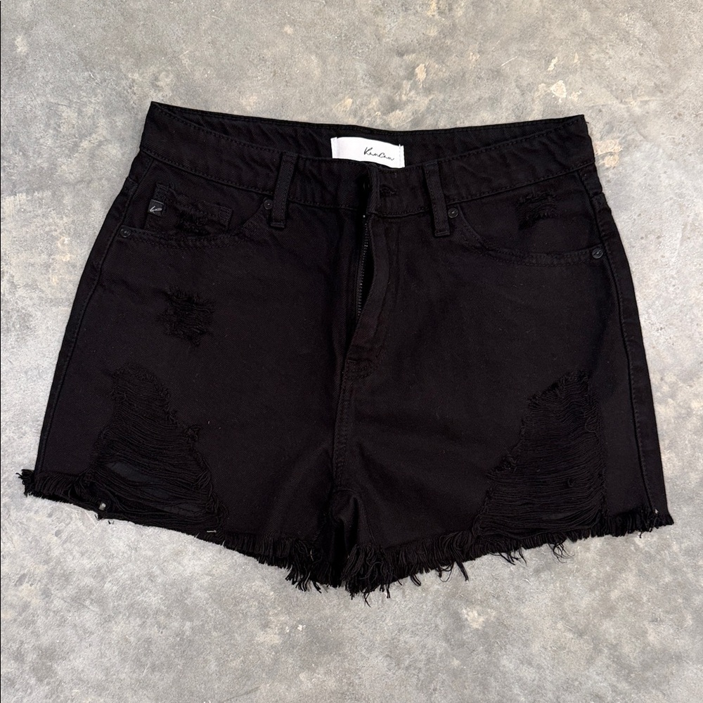 KanCan Black Frayed Jean Shorts - 7 / 27